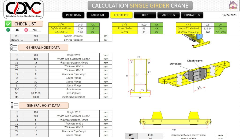 CALCULATION overhead crane single girder- 1 CDMC